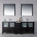 Sydney Modern 84″ Double Bathroom Vanity Set with Mirrors Espresso