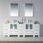 Sydney Modern 84″ Bathroom Vanity Set with Double Side Cabinets Glossy White