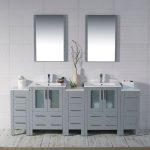 Sydney Modern 84″ Bathroom Vanity Set with Double Side Cabinets Metal Gray