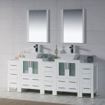 Sydney Modern 84″ Bathroom Vanity Set with Vessel Sink and Double Side Cabinets White