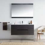 Valencia Modern 48″ Single Bathroom Vanity Set with Mirror Silver Gray