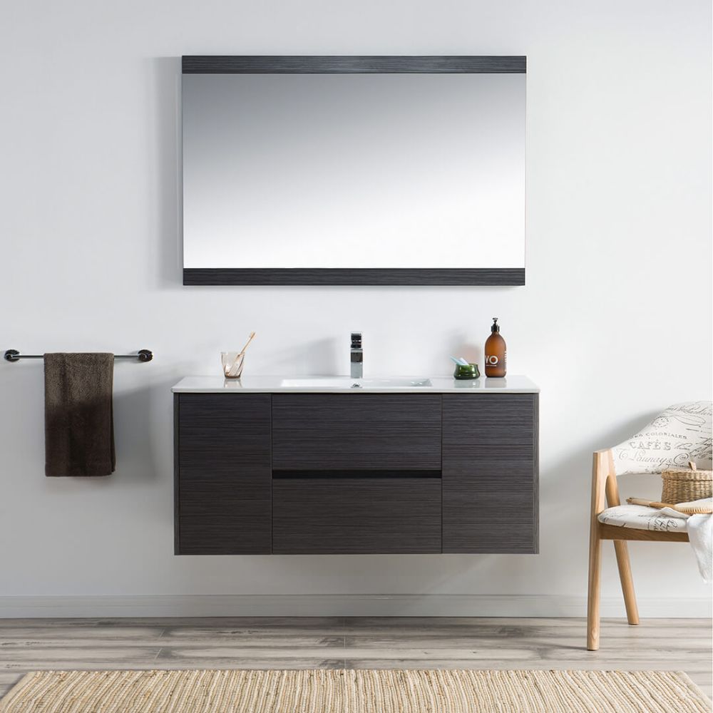 Valencia Modern 48" Single Bathroom Vanity Set with Mirror Silver Gray Valencia Modern 48" Single Bathroom Vanity Set with Mirror Silver Gray