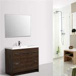 Eviva Lugano 42 In. Gray Oak Modern Bathroom Vanity With White Integrated Acrylic Sink