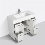 Eviva Lugano 42 In. White Modern Bathroom Vanity With White Integrated Acrylic Sink