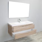 Eviva Smile 48 in. Wall Mount White Oak Modern Single Bathroom Vanity Set with Integrated White Acrylic Sink
