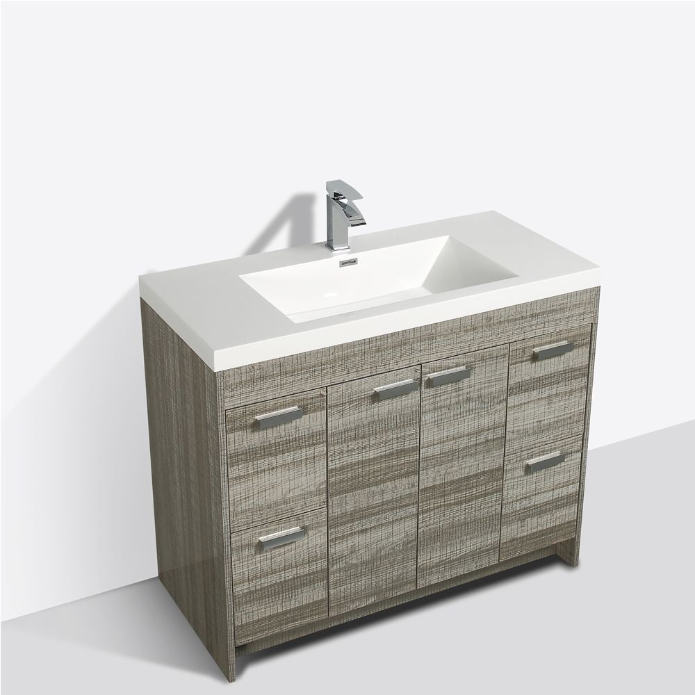 Eviva Lugano 48 In. Ash Modern Bathroom Vanity With White Integrated Acrylic Sink