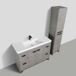 Eviva Lugano 48 In. Cement Gray Modern Bathroom Vanity With White Integrated Acrylic Sink
