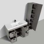 Eviva Lugano 48 In. Cement Gray Modern Bathroom Vanity With White Integrated Acrylic Sink