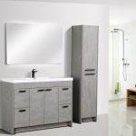 Eviva Lugano 48 In. Cement Gray Modern Bathroom Vanity With White Integrated Acrylic Sink
