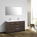 Eviva Lugano 60 In. Grey Oak Modern Bathroom Vanity With White Integrated Acrylic Double Sink