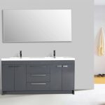 Eviva Lugano 72 In. Gray Modern Double Bathroom Vanity With White Integrated Acrylic Sink