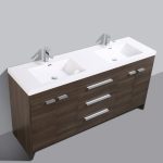 Eviva Lugano 72 In. Grey Oak Modern Bathroom Vanity With White Integrated Acrylic Double Sink