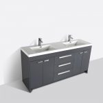 Eviva Lugano 84 In. Gray Modern Double Bathroom Vanity With White Integrated Acrylic Sink