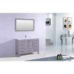 Eviva Aberdeen 42 In. Transitional Grey Bathroom Vanity With White Carrera Countertop