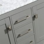 Eviva Aberdeen 48 In. Transitional Gray Double Bathroom Vanity With White Carrera Countertop