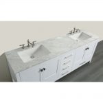 Eviva Aberdeen 72 In. Transitional White Bathroom Vanity With White Carrera Countertop