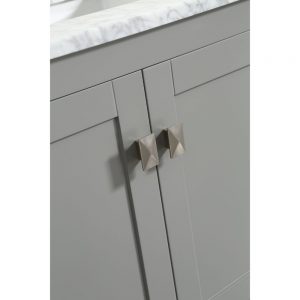 Eviva Aberdeen 84 in. Transitional Grey Bathroom Vanity With White Carrera Countertop
