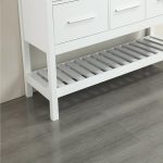 Eviva Natalie F. 60 in. White Bathroom Vanity With White Carrera Marble Countertop and Double Porcelain Sinks