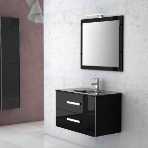Eviva Astoria 28 In. Black Modern Bathroom Vanity With White Integrated Porcelain Sink