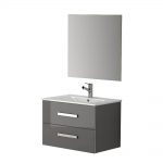 Eviva Astoria 28 In. Grey Modern Bathroom Vanity With White Integrated Porcelain Sink