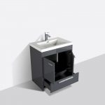 Eviva Lugano 24 In. Gray Modern Bathroom Vanity With White Integrated Acrylic Sink