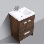 Eviva Lugano 24 In. Rosewood Modern Bathroom Vanity With White Integrated Acrylic Sink