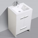 Eviva Lugano 24 In. White Modern Bathroom Vanity With White Integrated Acrylic Sink