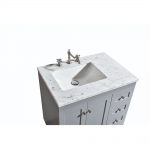Eviva Acclaim C. 30 In. Transitional Grey Bathroom Vanity With White Carrera Marble Countertop