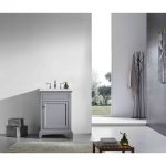 Eviva Elite Stamford 24 In. Gray Solid Wood Bathroom Vanity Set With Double Og White Carrera Marble Top and White Undermount Porcelain Sink