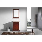 Eviva Elite Stamford 24 In. Brown Solid Wood Bathroom Vanity Set With Double Og Crema Marfil Marble Top and White Undermount Porcelain Sink