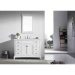 Eviva Elite Stamford 48 In. White Solid Wood Bathroom Vanity Set With Double Og White Carrera Marble Top and White Undermount Porcelain Sink