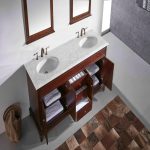 Eviva Elite Stamford 60 In. Brown Solid Wood Bathroom Vanity Set With Double Og White Carrara Marble Top and White Undermount Porcelain Sinks
