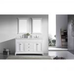 Eviva Elite Stamford 72 In. White Solid Wood Bathroom Vanity Set With Double Og White Carrera Marble Top and White Undermount Porcelain Sinks