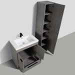 Eviva Lugano 30 In. Cement Gray Modern Bathroom Vanity With White Integrated Acrylic Sink
