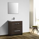 Eviva Lugano 30 In. Grey Oak Modern Bathroom Vanity With White Integrated Acrylic Sink
