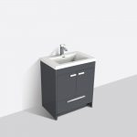Eviva Lugano 30 In. Gray Modern Bathroom Vanity With White Integrated Acrylic Sink