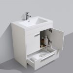 Eviva Lugano 30 In. White Modern Bathroom Vanity With White Integrated Acrylic Sink