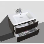 Eviva Smile 30 in. Wall Mount Chestnut Modern Bathroom Vanity Set with Integrated White Acrylic Sink