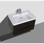 Eviva Smile 30 in. Wall Mount Chestnut Modern Bathroom Vanity Set with Integrated White Acrylic Sink