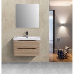 Eviva Smile 30 in. Wall Mount White Oak Modern Bathroom Vanity Set with Integrated White Acrylic Sink