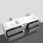 Eviva Vienna 75 inch Cement Gray Wall Mount Bathroom Vanity