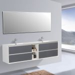 Eviva Vienna 75 inch Gray White Wall Mount Bathroom Vanity