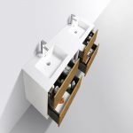 Eviva Vienna 75 inch Oak White Wall Mount Bathroom Vanity