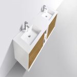 Eviva Vienna 75 inch Oak White Wall Mount Bathroom Vanity
