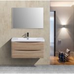 Eviva Smile 36 in. Wall Mount White Oak Modern Bathroom Vanity Set with Integrated White Acrylic Sink
