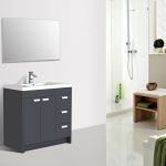 Eviva Lugano 36 In. Gray Modern Bathroom Vanity With White Integrated Acrylic Sink
