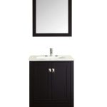 Eviva Aberdeen 24 In. Transitional Espresso Bathroom Vanity With White Carrera Countertop