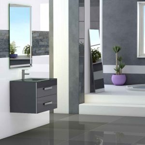 Eviva Astoria 28 In. Grey Modern Bathroom Vanity With White Integrated Porcelain Sink