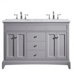 Eviva Elite Stamford 72 In. Gray Solid Wood Bathroom Vanity Set With Double Og White Carrera Marble Top and White Undermount Porcelain Sinks