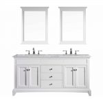 Eviva Elite Stamford 72 In. White Solid Wood Bathroom Vanity Set With Double Og White Carrera Marble Top and White Undermount Porcelain Sinks